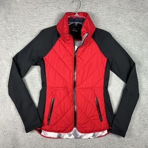 Athleta Jacket Womens XS Red Black Insulated PrimaLoft Running Yoga Sport Hybrid